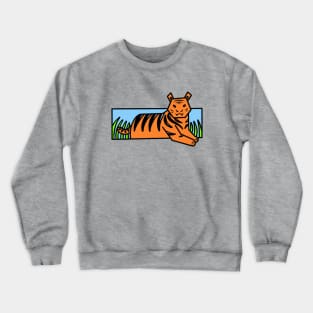 Cartoon geometric tiger Crewneck Sweatshirt